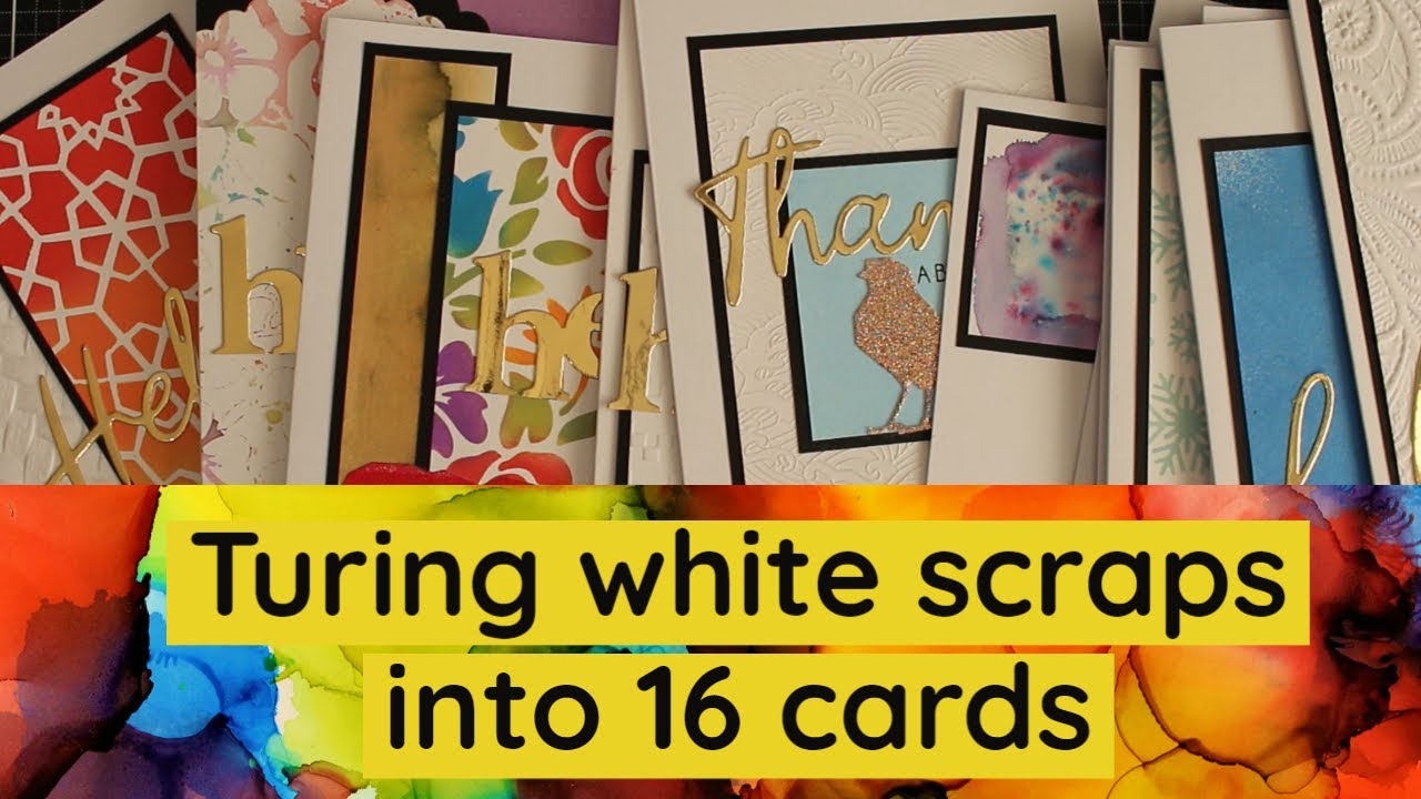 Using Up WHITE SCRAPS and turning them into CARDS // Part 2
