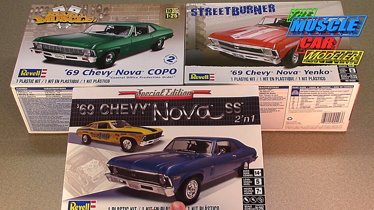 Revell 1969 Chevrolet Nova Kit contents and compare