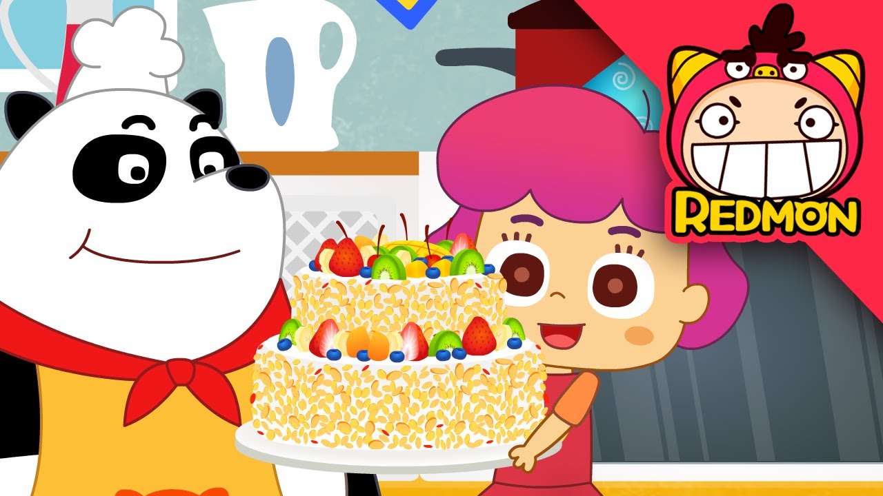 Birthday Cake | Chef PANDA | bake a cake | recipe | REDMON