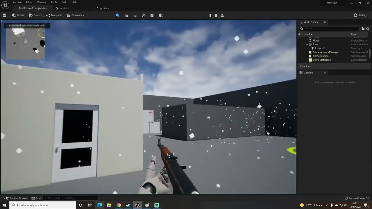 C&oacute;mo crear efecto nieve - Unreal Engine 5