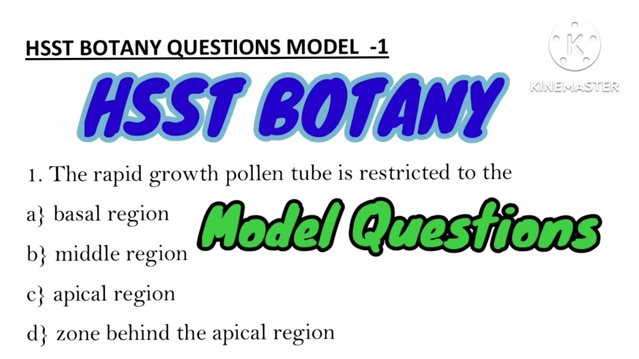 HSST BOTANY MODEL QUESTIONS