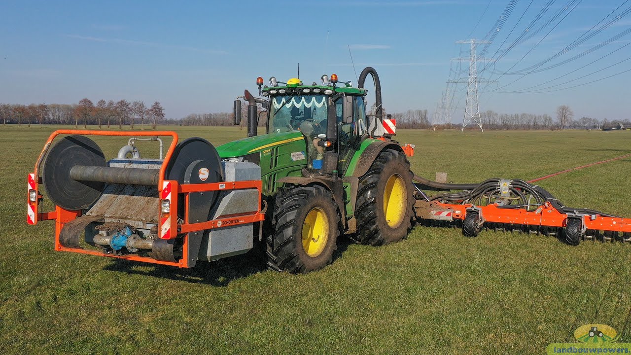 Loonbedrijf Gerrits Zwinderen | Sleepslang bemesten | John Deere 6250R + Schouten