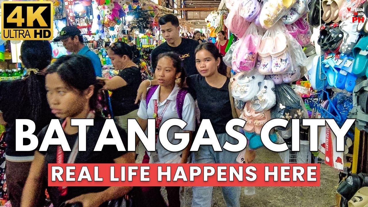 [4K] Batangas City Walk Tour | Streets, Public Market & Daily Life Philippines