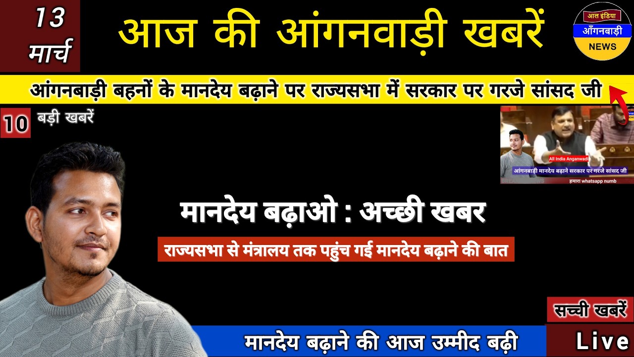 आंगनबाड़ी बहनों का मानदेय बढ़ाने पर राज्यसभा में गरजे सांसद जी मंत्रालय तक पहुंचा मानदेय का मुद्दा