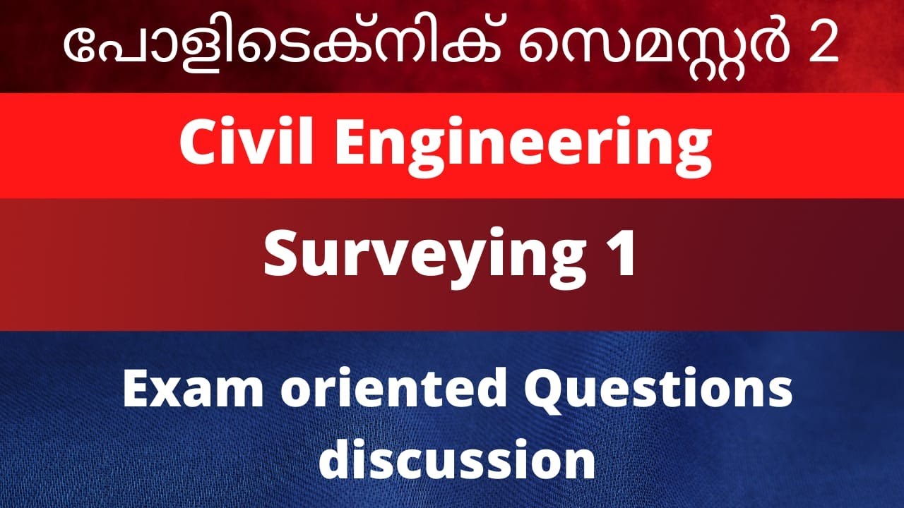 Polytechnic | Surveying 1 | Civil Engineering | semester 2 | Exam oriented | Important questions