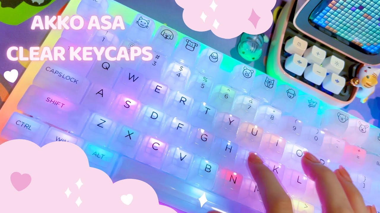 AKKO ASA Clear keycaps 🌈✨ Unboxing & Review 🌸 Sound Test w/ Aqua King V3 switches