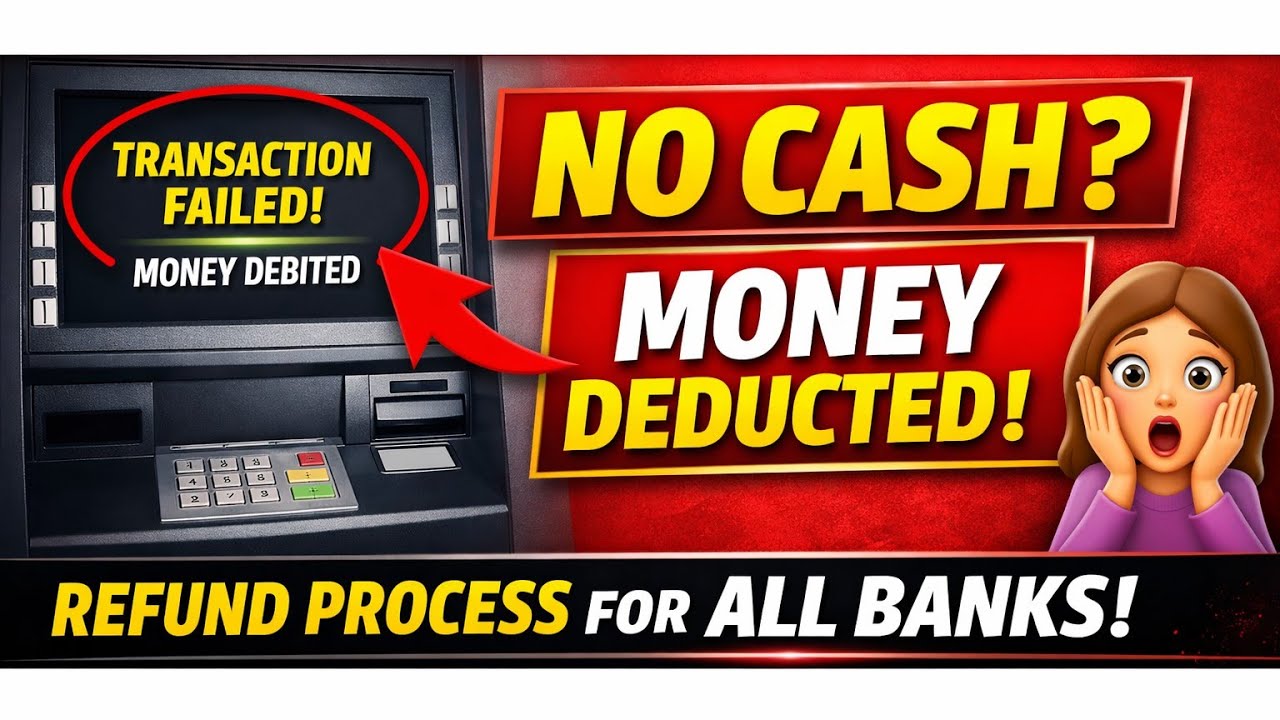 ATM Cash Not Dispensed But Money Debited? || ATM Failed Transaction Refund Process (All Banks Guide)