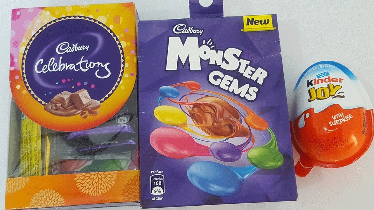 New Cadbury MONSTER GEMS - Cadbury Celebration - Kinder Joy & More Candys For Kids