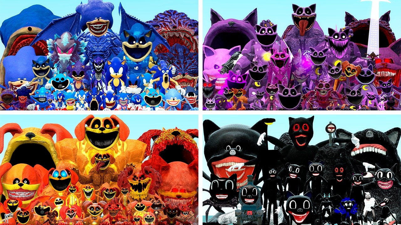 WHICH FAMILY IS STRONGEST? SONIC, CATNAP, DOGDAY OR CARTOON CAT (Garry's Mod)