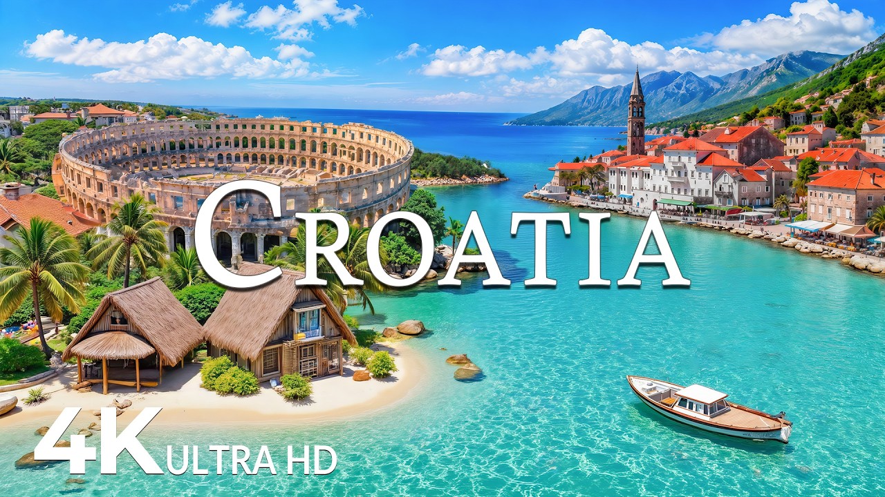 FLYING OVER CROATIA (4K UHD) &ndash; Soothing Music Along With Beautiful Nature Video - 4K Video ULTRA HD