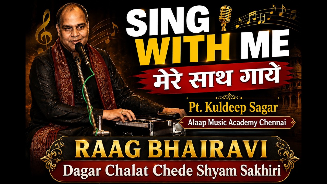 Raag Bhairavi | भैरवी | ड़गर चलत छेड़े | Sing with me | Kuldeep Sagar@alaapmusicacademychennai