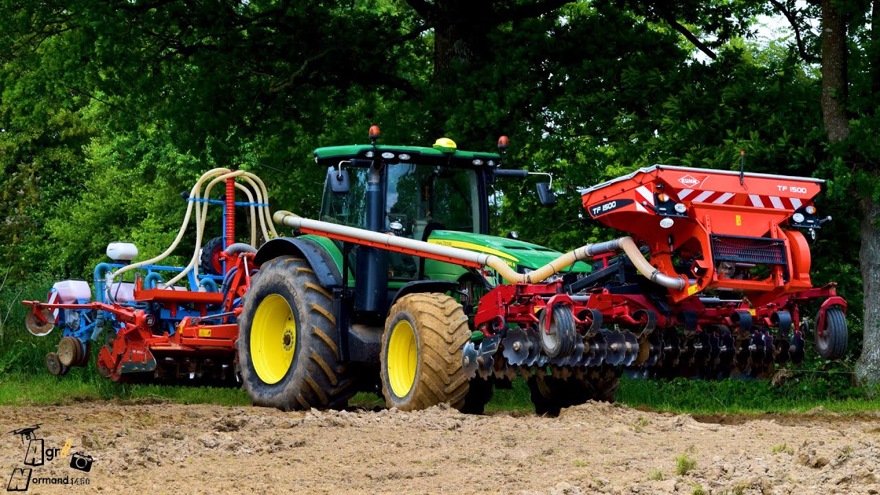 😱💨 John Deere 8345 R au semi de maïs🌽 // Combiné 4.50 m 🤩[SNC MGL]