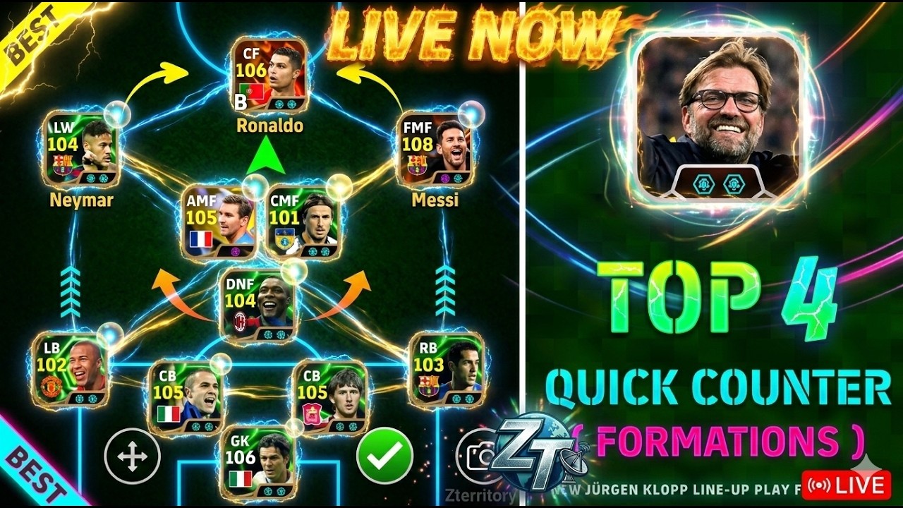 🚨 FINALLY J. KLOPP IS BACK 😍 GAMEPLAY | EFOOTBALL 26 MOBILE | Zterritory | LIVE! 🔴 | Z-Territory