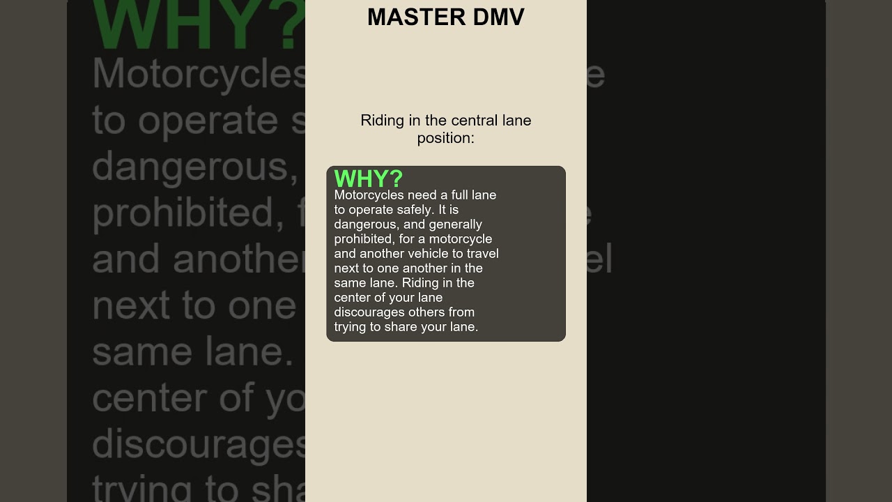 Riding in the central lane position
