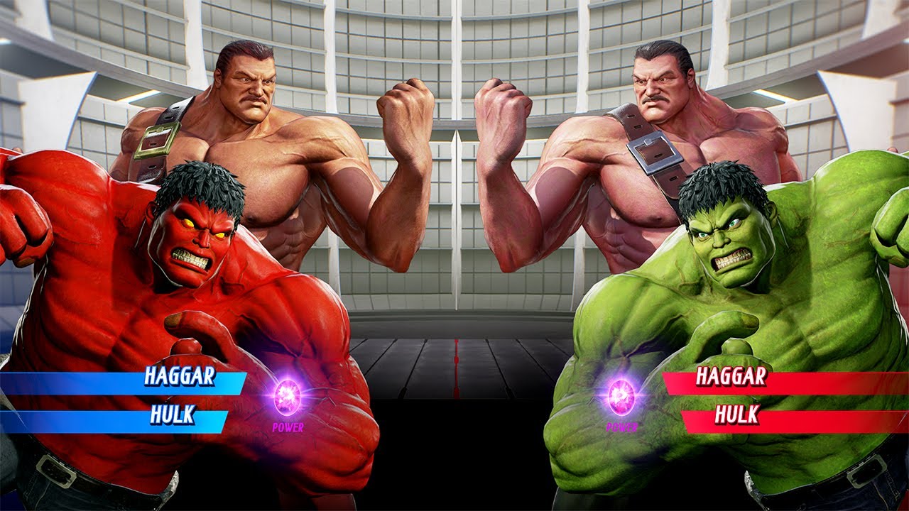 Хаггар и Халк против Красного Халка и Хаггара - MARVEL VS. CAPCOM: INFINITE
