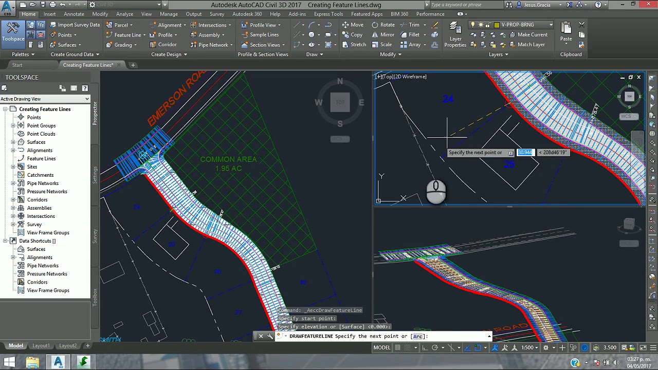 AutoCAD Civil 3D - 17.01 Crear feature lines