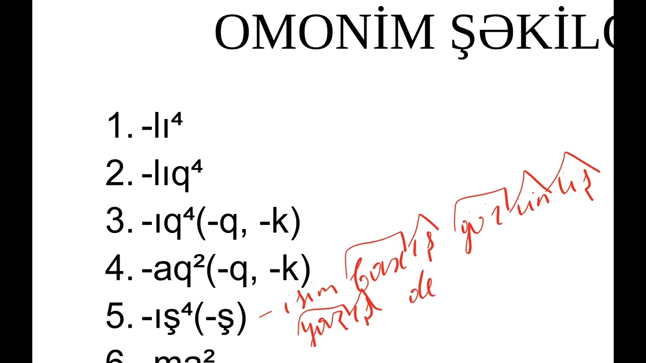 Omonim şəkilçilər haqqında