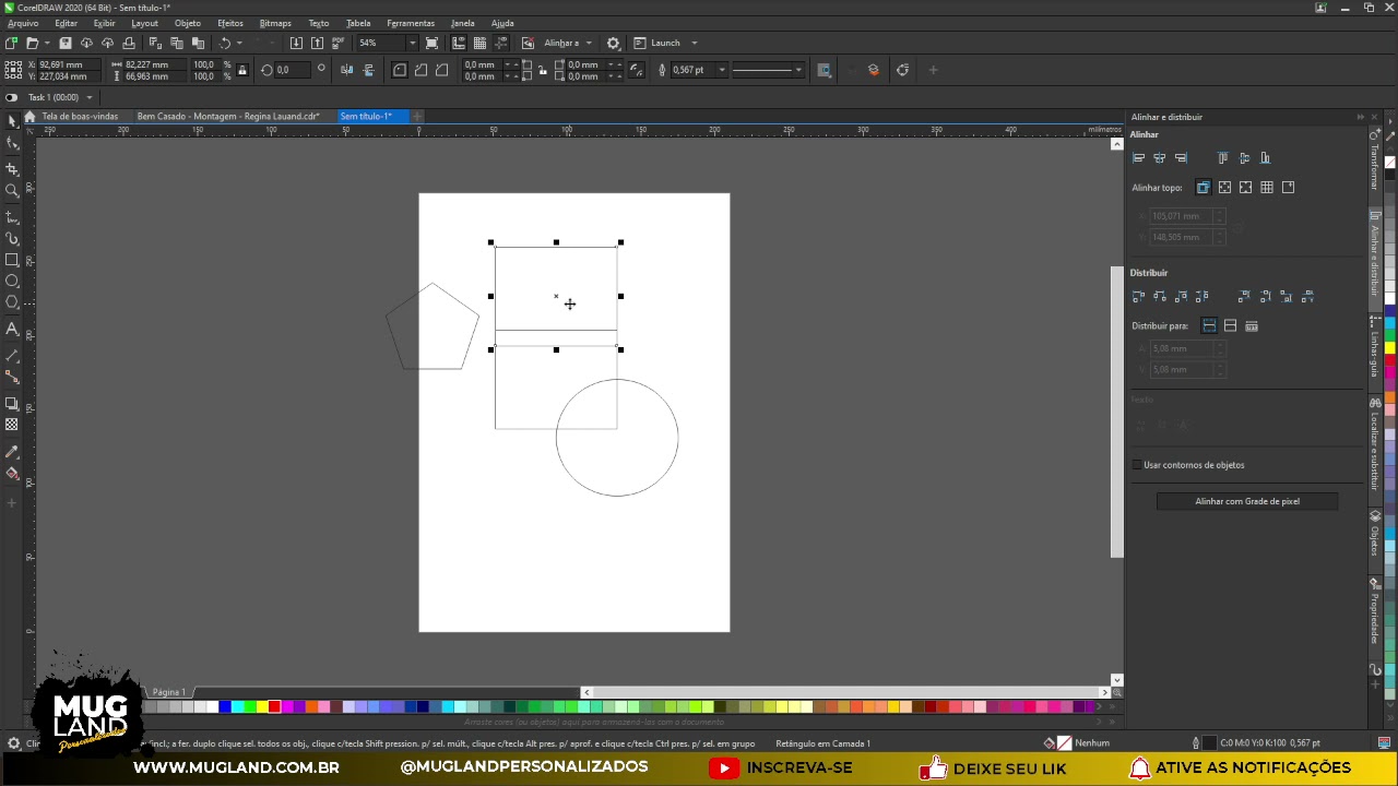 Como criar apenas o contorno de v&aacute;rios objetos junto no COREL DRAW