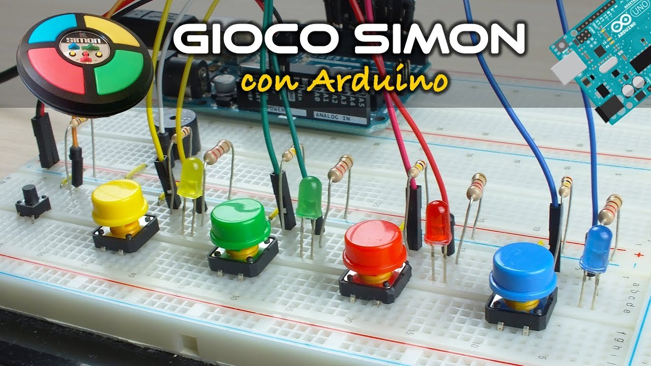 Progetti Arduino: gioco Simon sulla breadboard