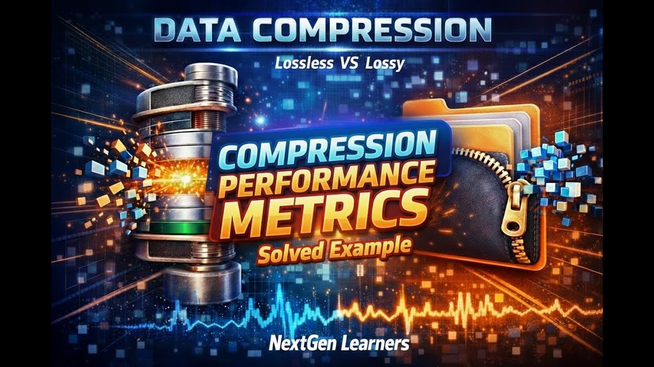Data Compression | Lossless VS Lossy | Compression Performance Metrics |  Solved Examples
