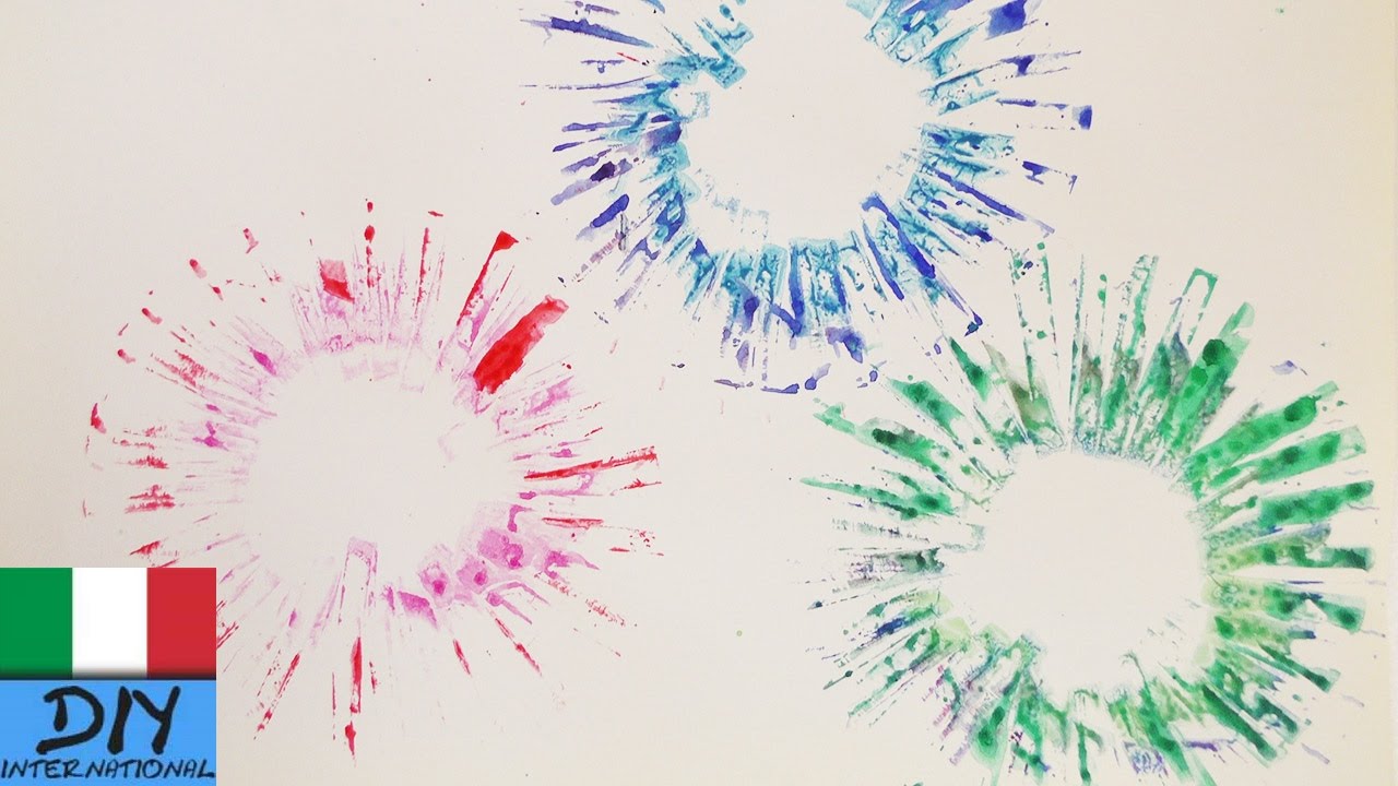 Dipingere fuochi d’artificio – esplosione di colori su carta