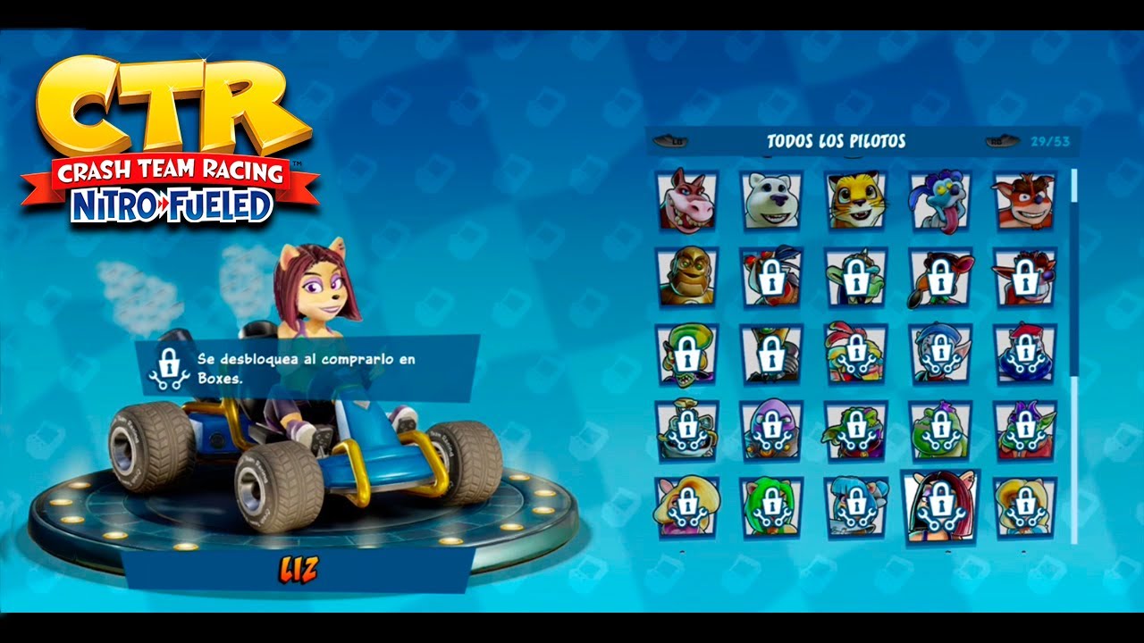 Crash Team Racing Nitro-Fueled - Mostrando a todos los personajes
