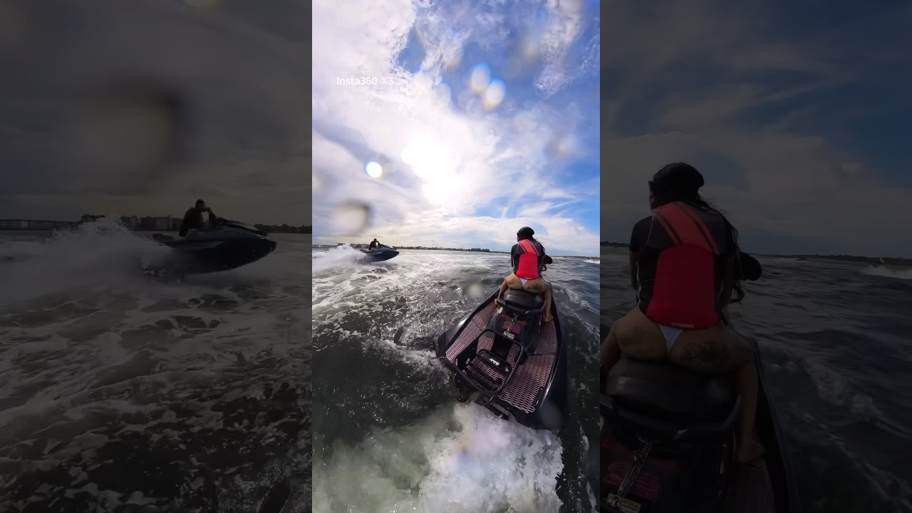 Jetski accident close call 🥹 near peanut island #jetski #yamaha #water #watersports #viral #crash