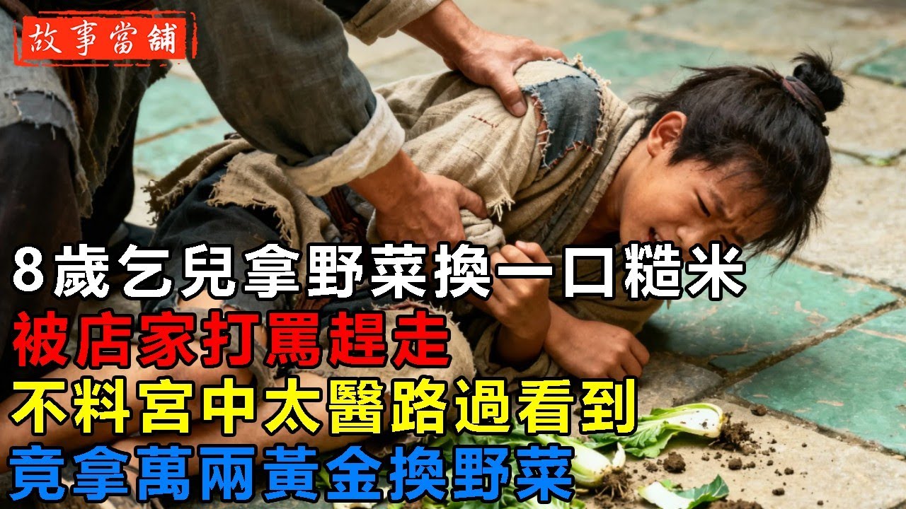 8歲乞兒拿野菜換一口糙米，被店家打罵趕走，不料宮中太醫路過看到，竟拿萬兩黃金換野菜| 民間故事 | 故事當舖