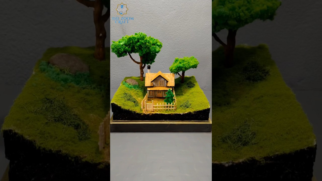 Realistic Mountain Village Model - DIY #nature #shortsfeed