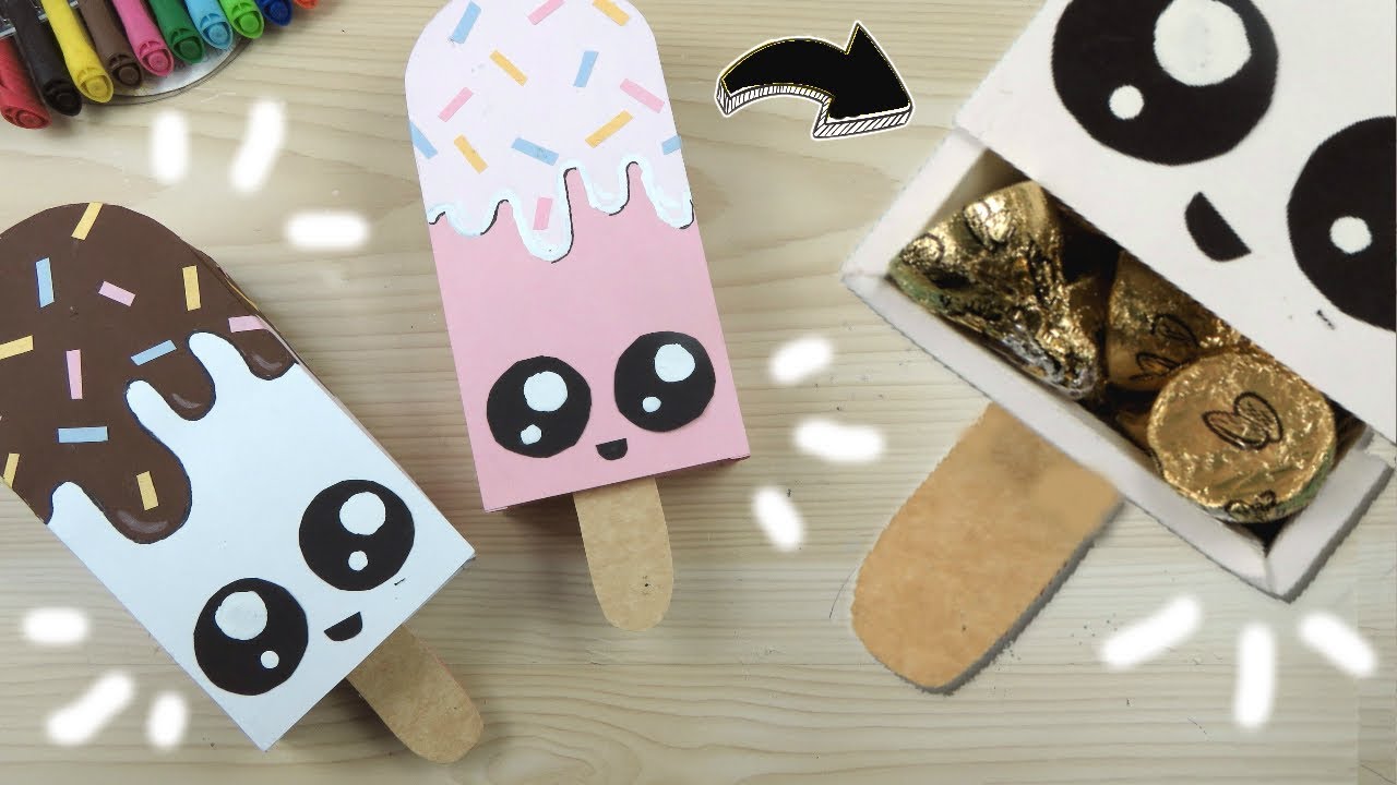 Cajitas en forma de paleta kawaii ♥  San Valentin