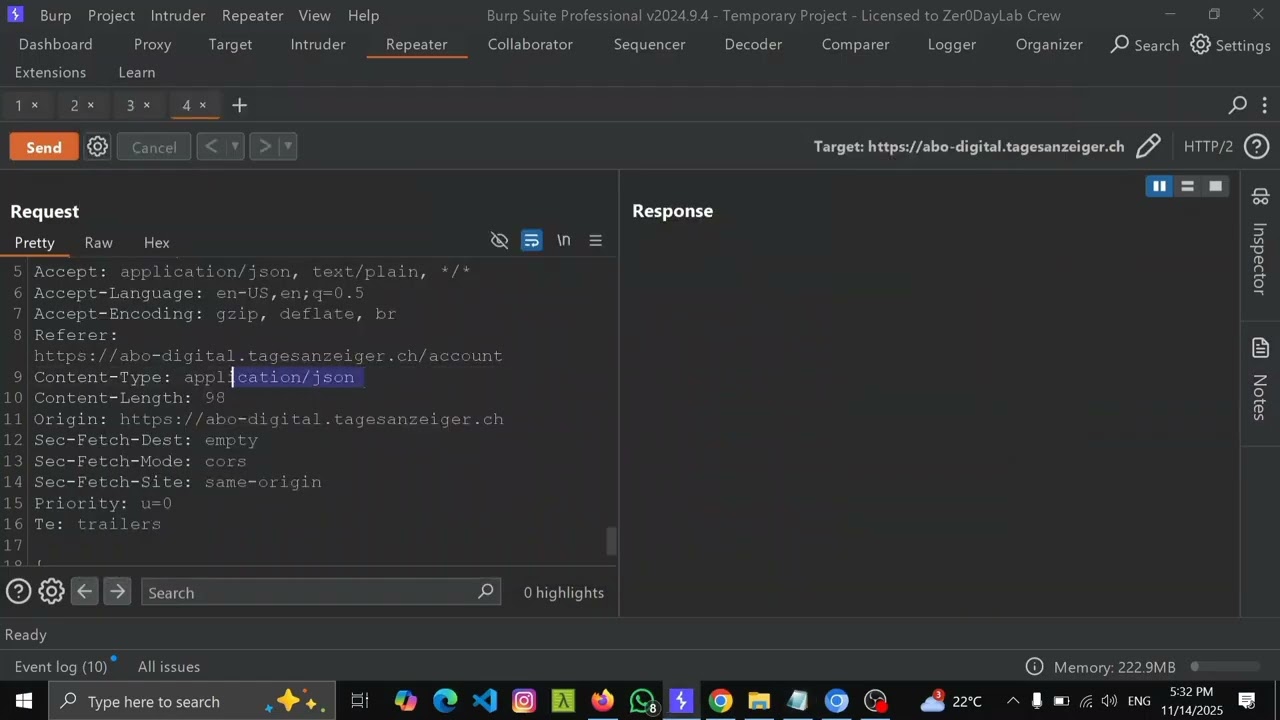 CSRF via JSON Format Bypass: How I Bypassed Content-Type Protections #bugbounty #hacking #hackerone