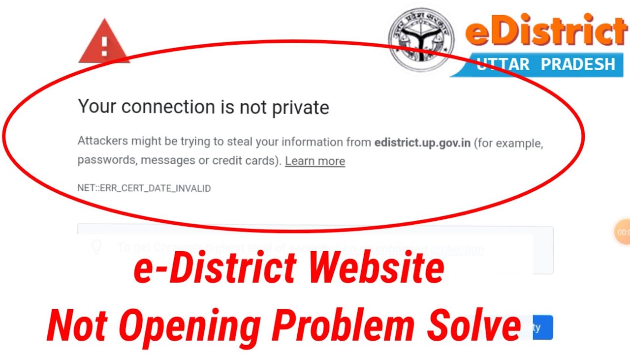 Fix e-district website Not Working & Not Opening | Edistrict website your connection is not private