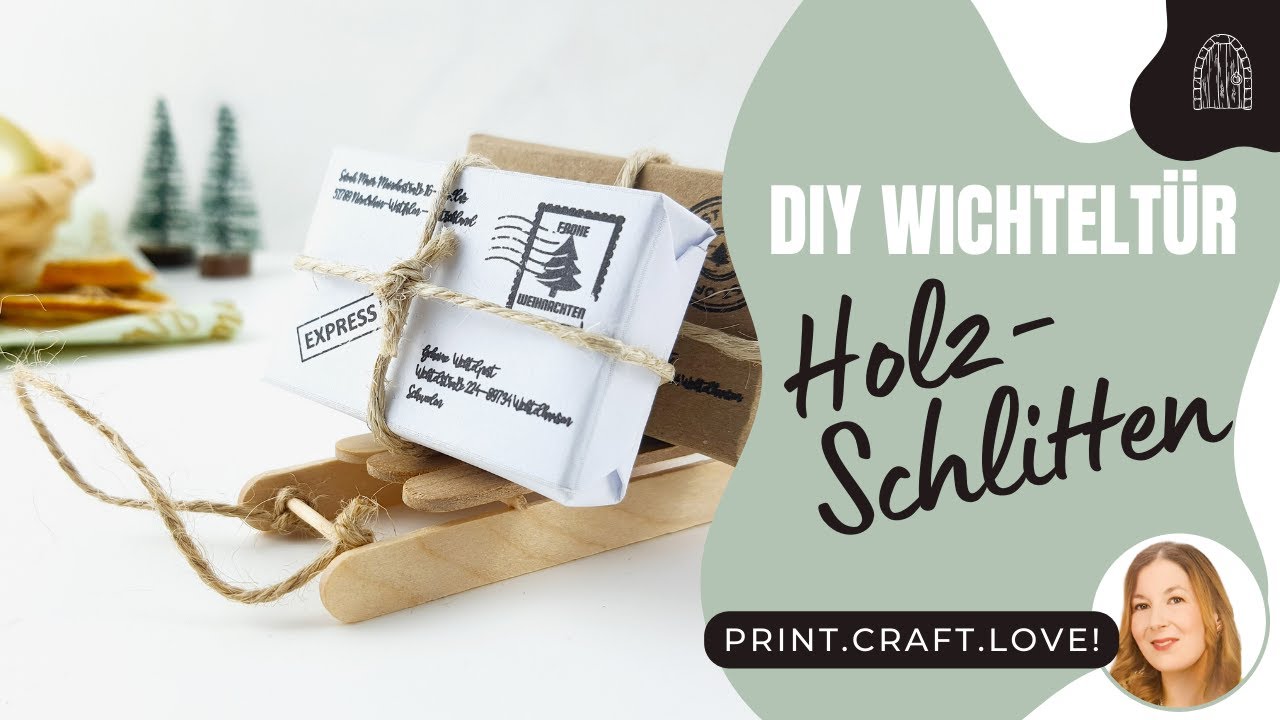 Wichteltür DIY - Schlitten aus Eisstielen #wichteltür #weihnachten