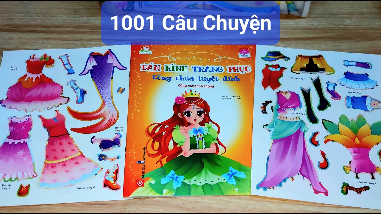 Sổ sticker 16 nàng CÔNG CHÚA MỘNG MƠ -XINH ĐẸP VÀ TÀI NĂNG/Tạo mẫu váy, giầy, Trang sức nhanh và đẹp