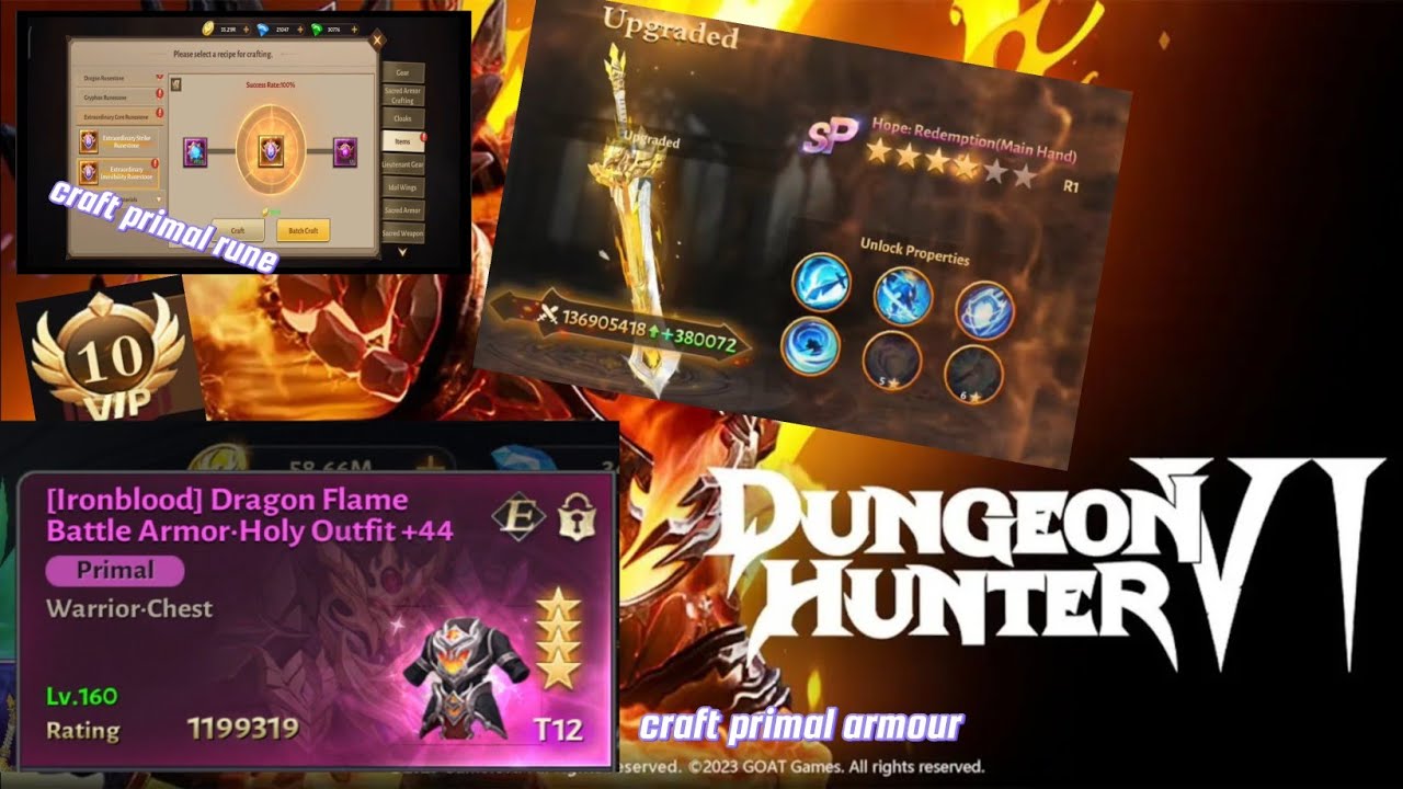 Dungeon hanter 6 crayziest bust power vip 10 account warior to 138 milion