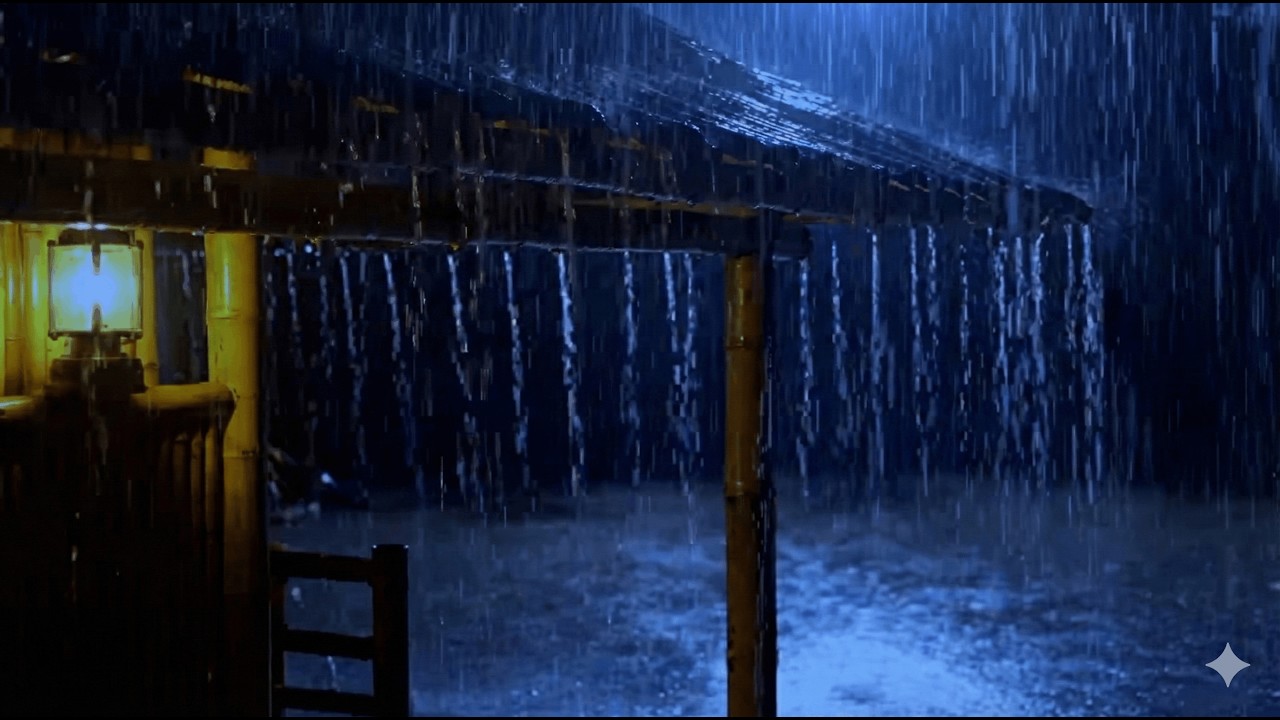 Barulho de Chuva para Dormir no Telhado a Noite – Som de Chuva Relaxante para Sono Profundo.