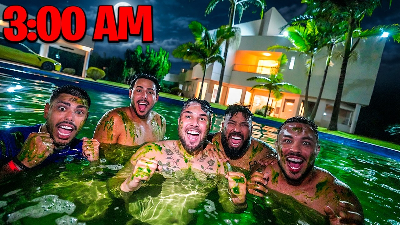 PULEI NA PISCINA DA CASA NOVA AS 3H DA MANHÃ COM OS MEUS AMIGOS 😱 !!