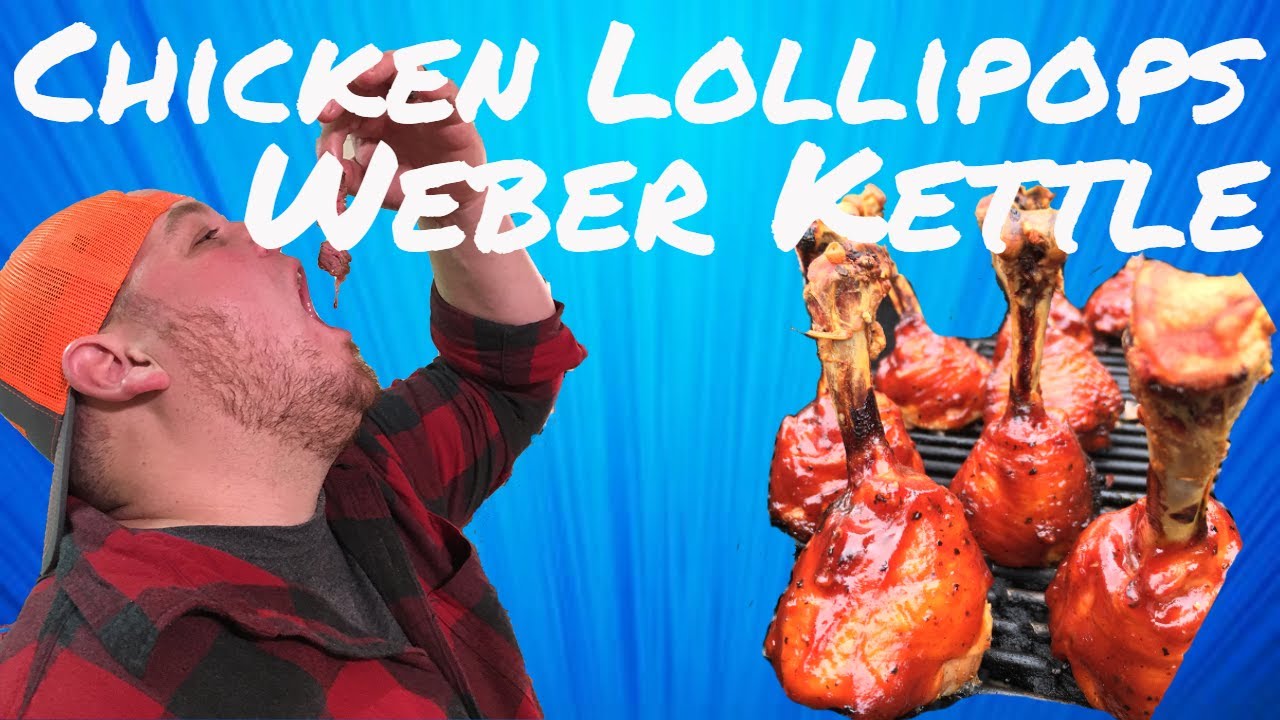 Grilled Chicken Lollipops on Weber Kettle