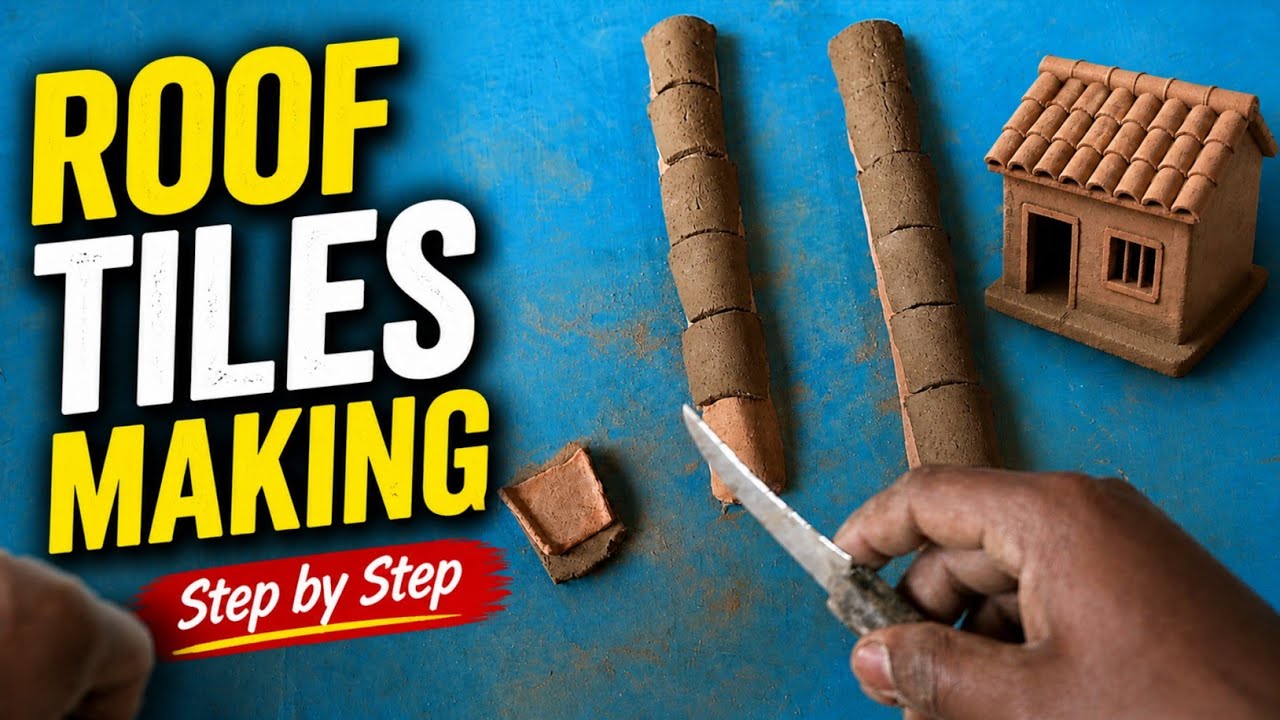 DIY Hand Cutting Clay for Roof Tiles | Traditional Village Pottery Work🏠@Pipro-craft7 
