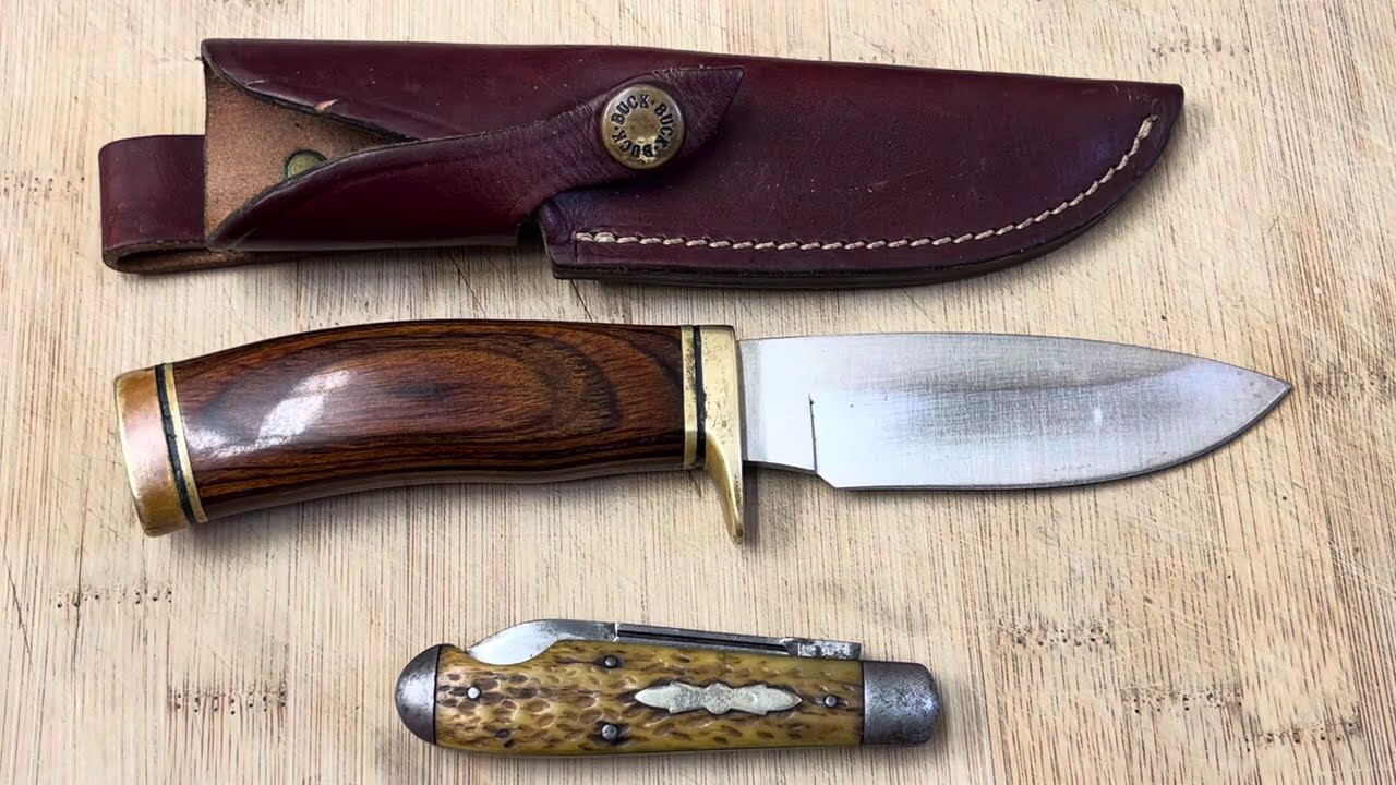 Buck 192 Hunting Knife and Schrade Easy Open Jack