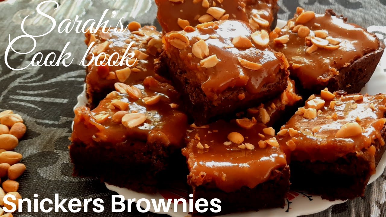 Snickers Brownies | Brownies with caramel & peanuts  | Three layer brownies | By Sarah's Cook book 😋