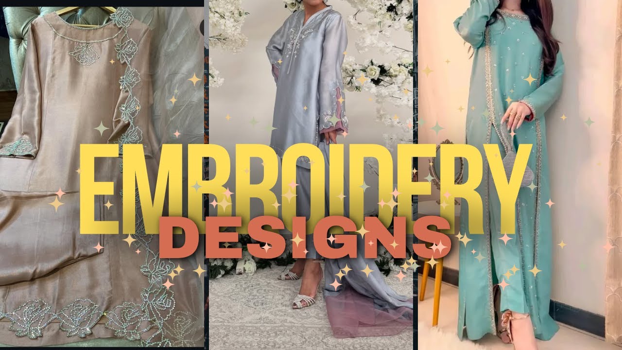 Fancy hand embroidery designs/how to design your outfit for eid 2024_25😍❤ #dress #design #fyp