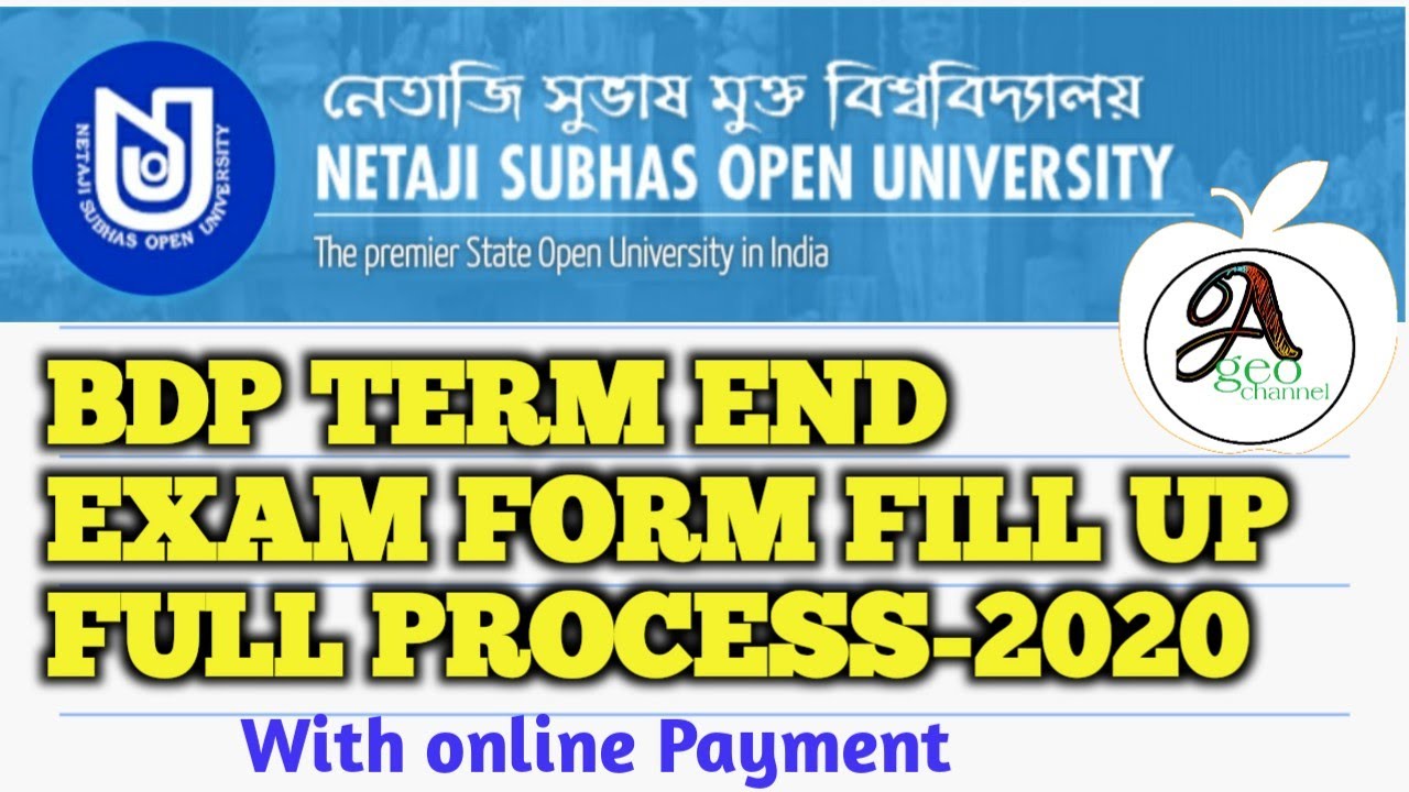 Nsou Bdp exam form fill up 2020 full process with online payment method//step by step full process