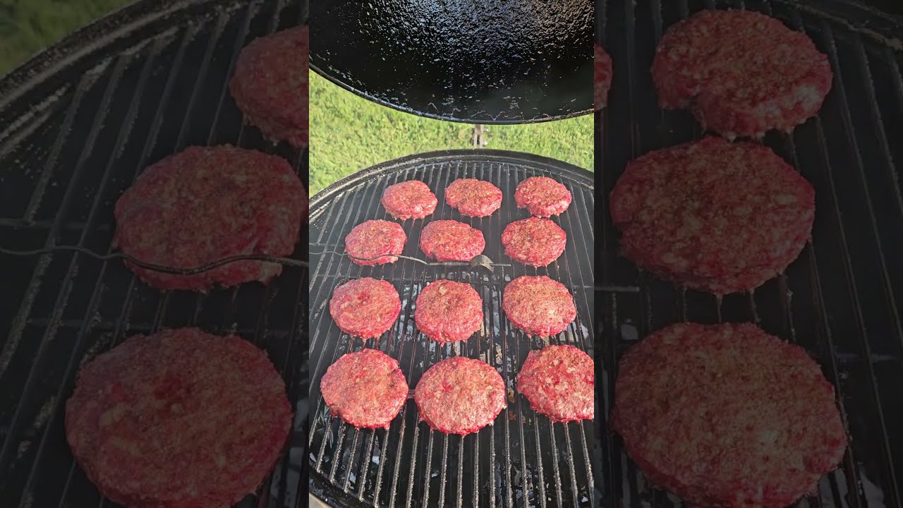 Burgers on the Smoker - Weber Smokey Mountain
