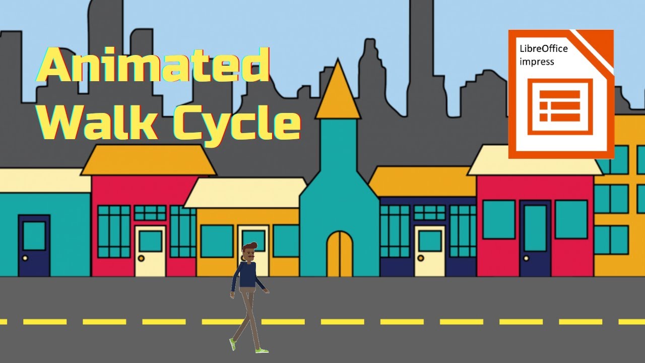 Realistic Animated Walk Cycle in LibreOffice Impress - Easy Method [How To Creating Animation Scene]