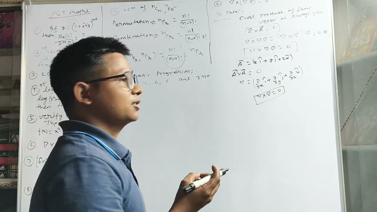 Question of Vector Analysis, Logerithm & Permutation & Combination