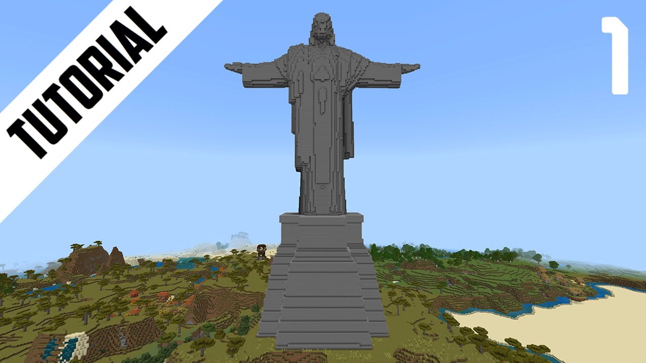 Minecraft: How to Build Christ the Redeemer Statue 2b2t (Step By Step) Part 1