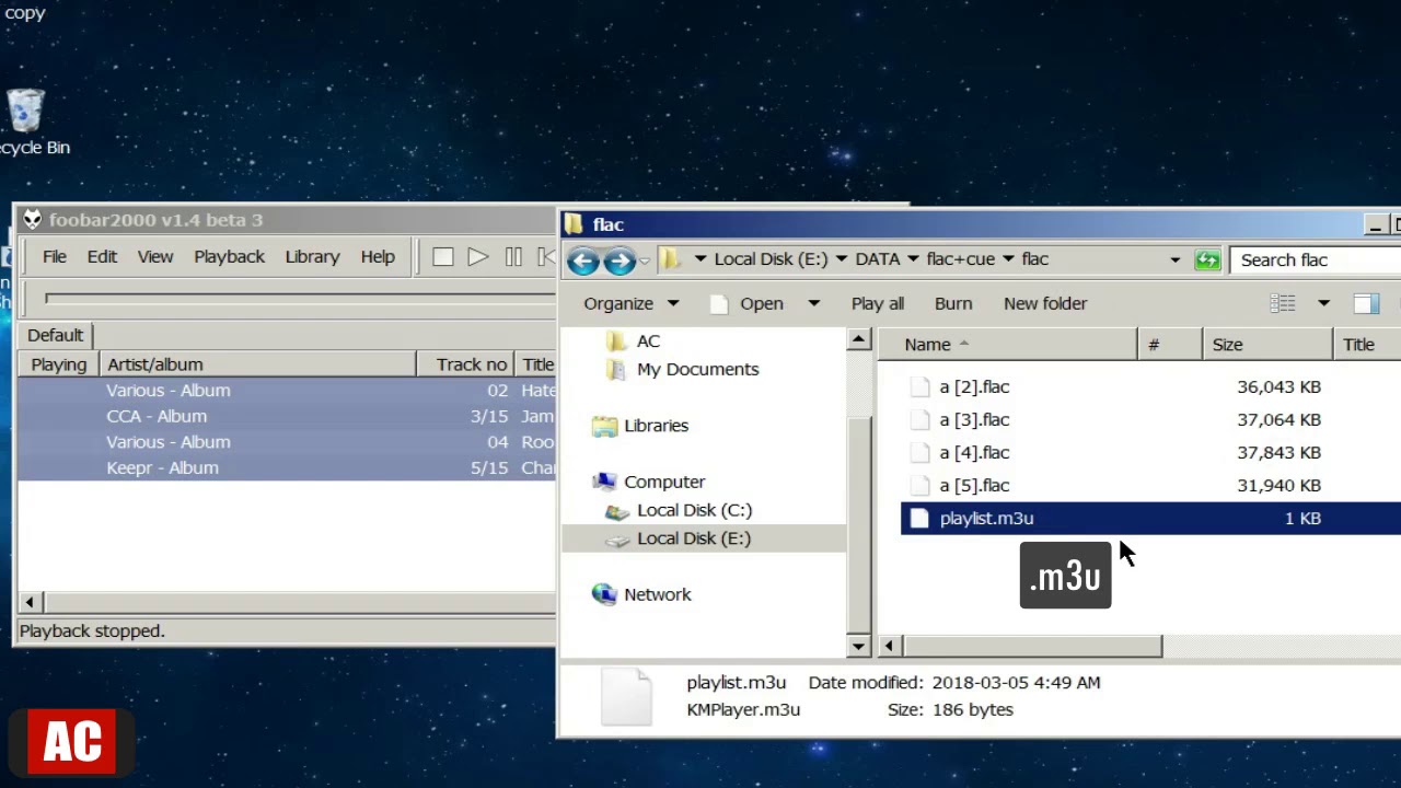 Create Playlist .M3U from FLAC files on Windows-Playlist Creator