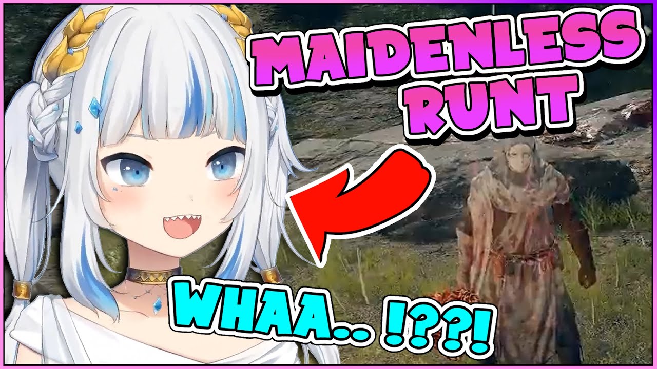 Gura starts poking an NPC and instantly regrets it - High pitched Shark playing Elden Ring