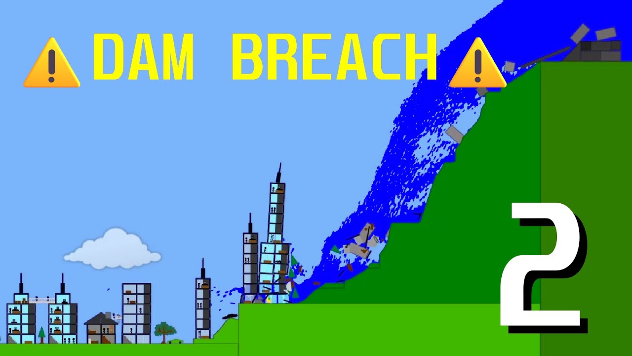 Dam Breach Simulation 2! | Algodoo
